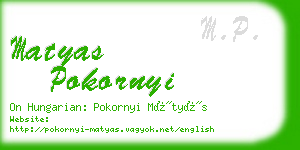 matyas pokornyi business card